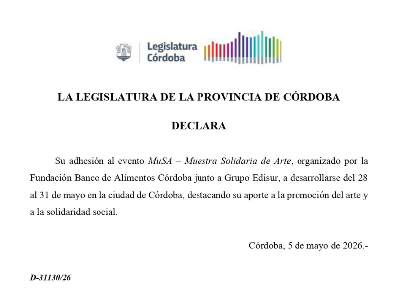 beneplacito Legislatura de Córdoba MuSA